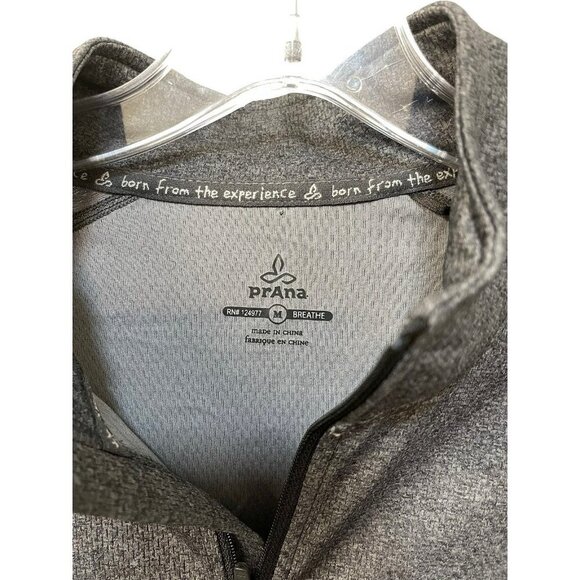 Prana Men’s Breathe Lightweight Quarter Zip Pullover Gray Polyester Size Medium - Picture 2 of 5